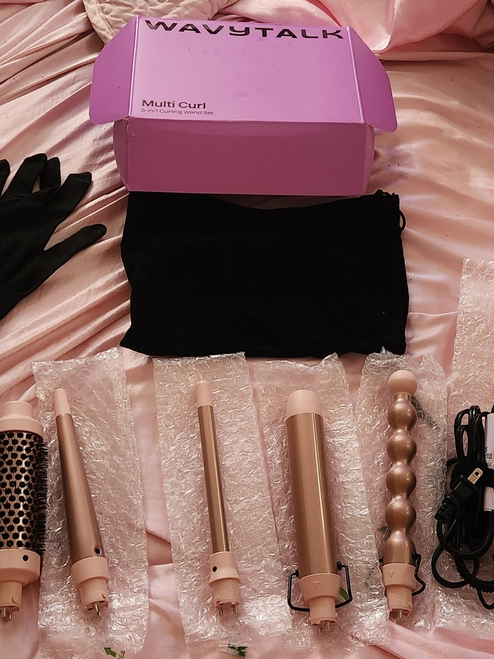 Multi Curl 5-in-1 Curling Wand Set - Pink/Gold